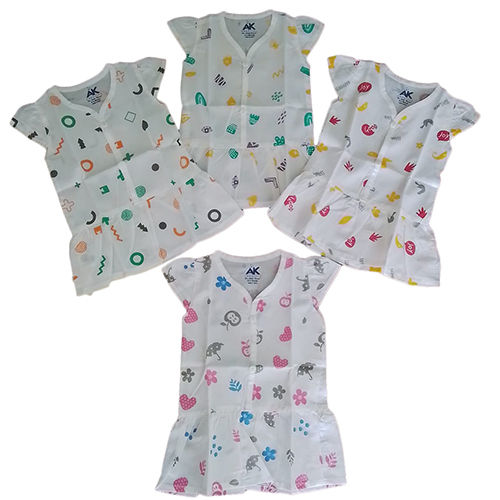 Infant Printed Cotton Frock - Feature: Washable