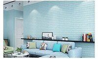 3D Blue Brick Wallpaper