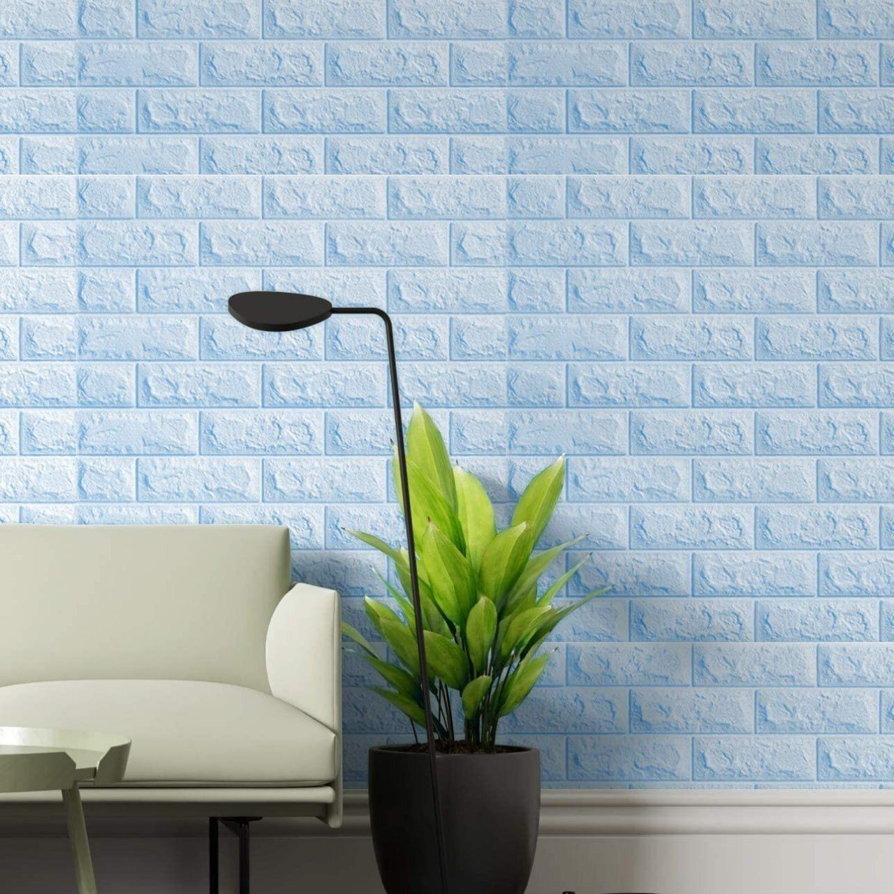 3D Blue Brick Wallpaper