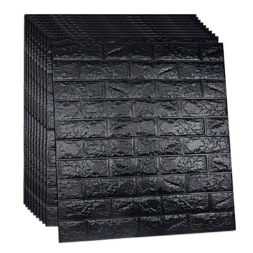 3D Black Brick Wallpaper