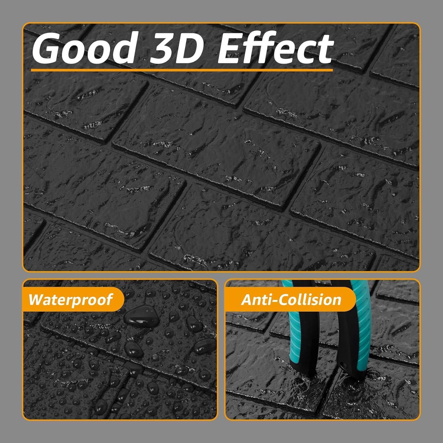 3D Black Brick Wallpaper