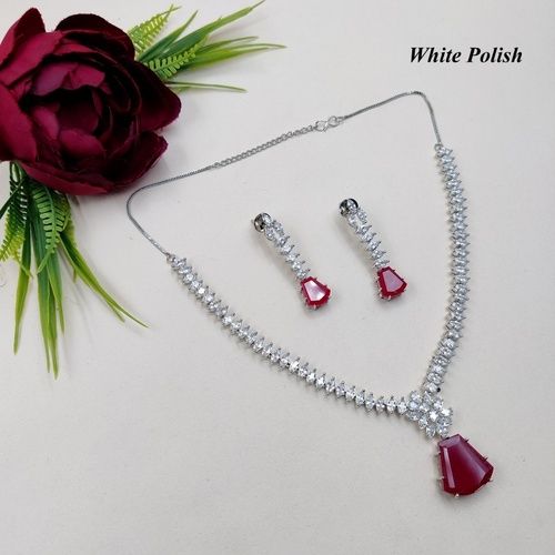 New Shiny American Diamond Necklace Set