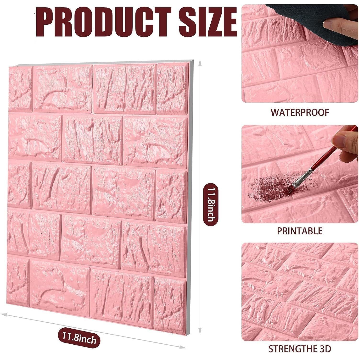 3D Pink Brick Wallpaper