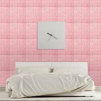 3D Pink Brick Wallpaper