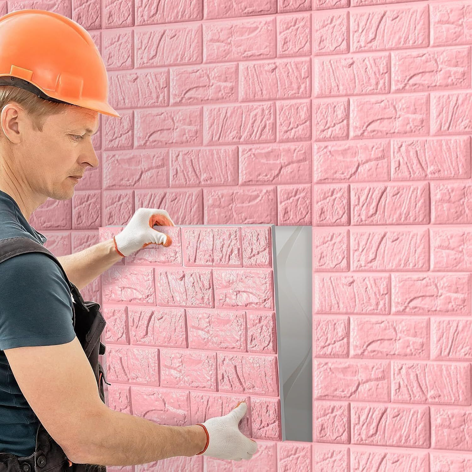 3D Pink Brick Wallpaper