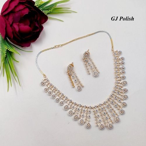 New Stylish Shiny American Diamond Necklace Set