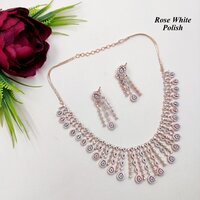 New Stylish Shiny American Diamond Necklace Set