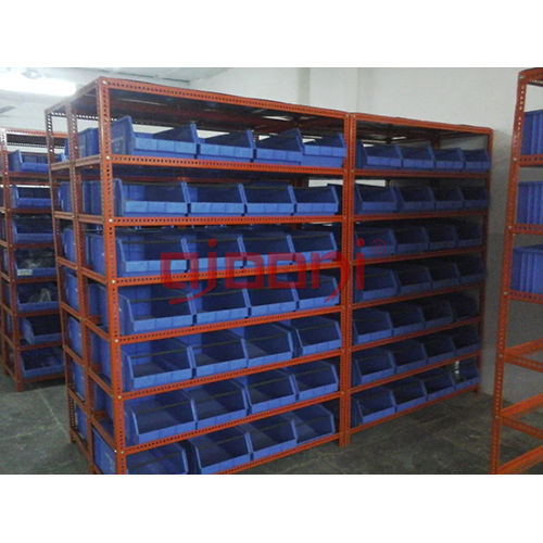 Slotted Angle Bin Rack - Color: Blue