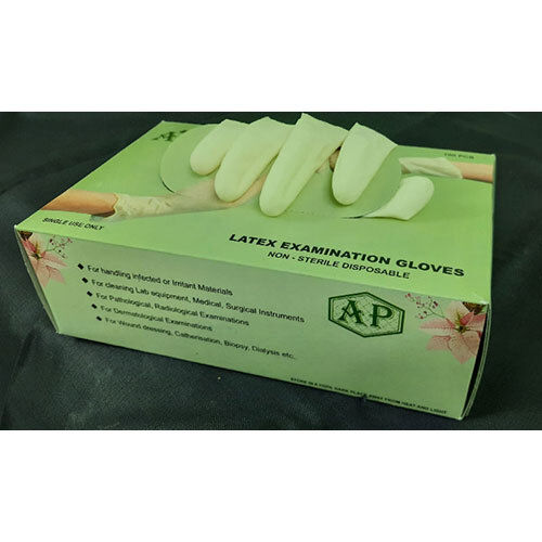 Latex Examination Gloves - Color: Green