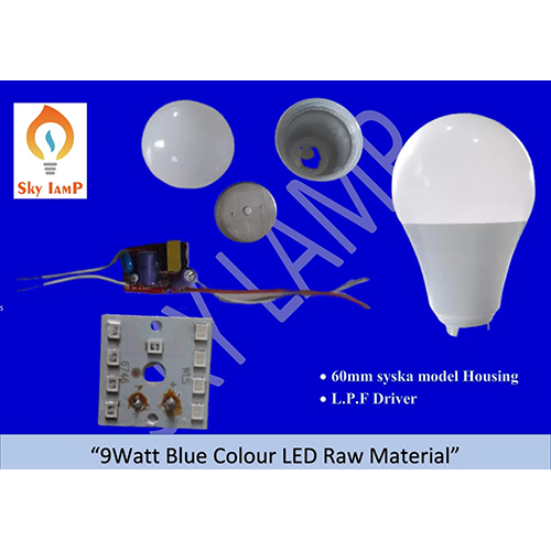 9W LED Blue Blub Colour Raw Material