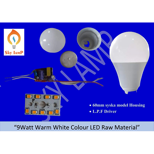 9W LED Warm White Bulb Raw Material