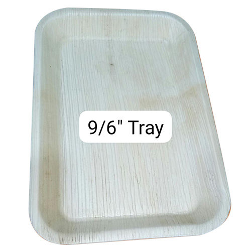 9X6 Inch Areca Leaf Disposable Tray - Color: Off White