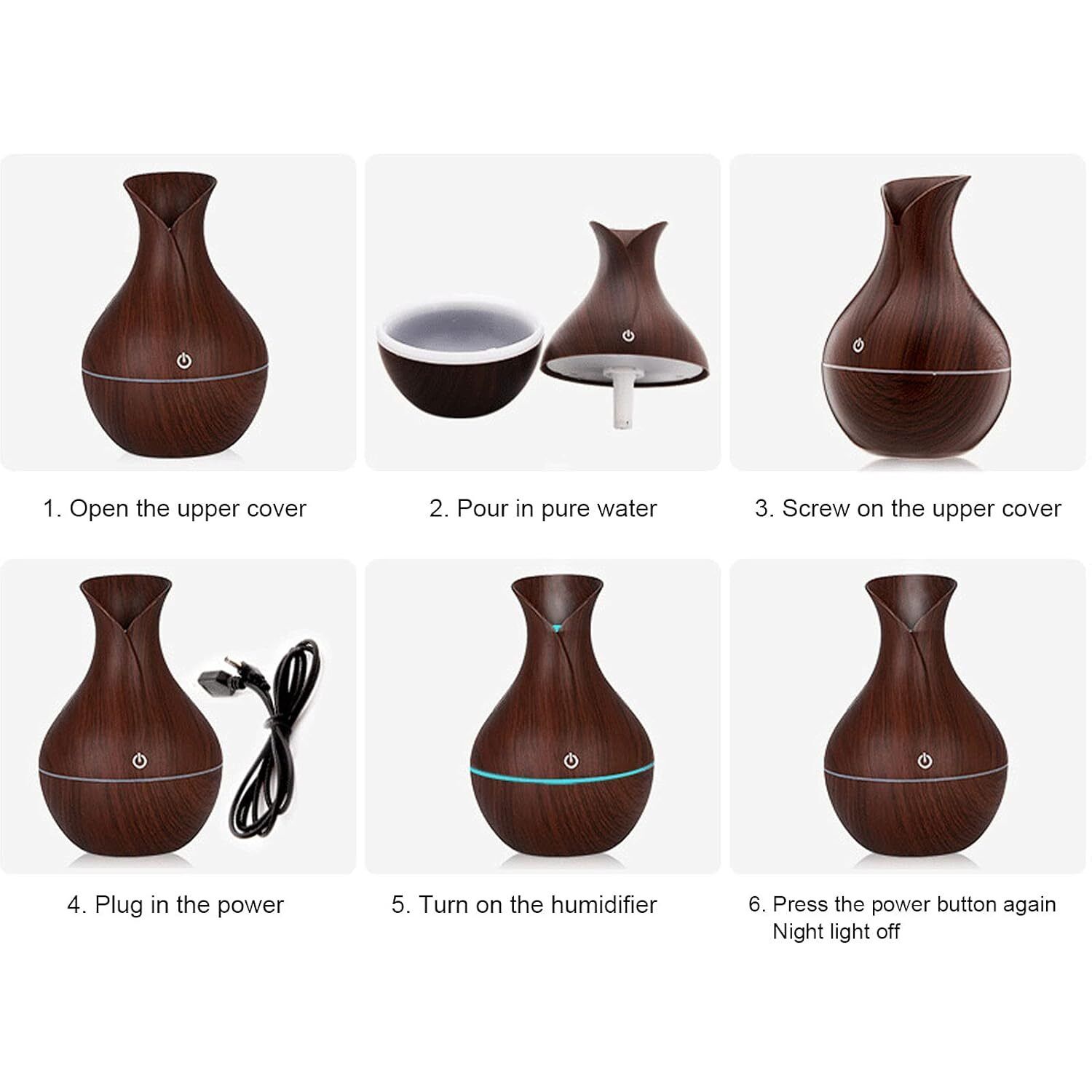 Pot Wooden Aroma Humidifier