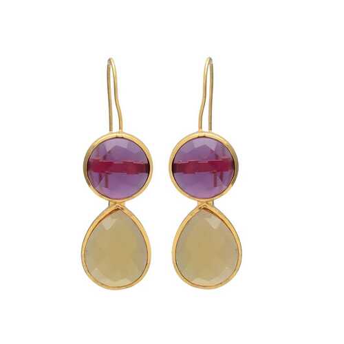 New arrival amethyst hydro gemstone Dangle earrings