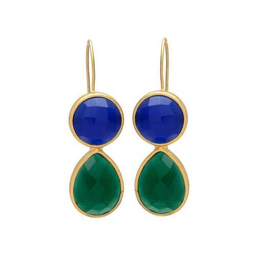 New arrival sapphire and emerald hydro gemstone Dangle earrings