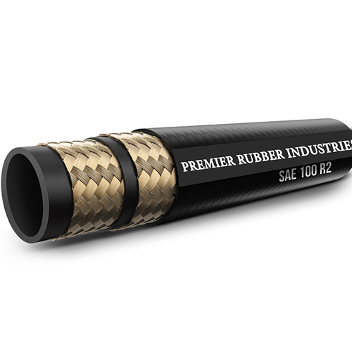 R2 2Sn Single Wire Braided Hydraulic Hose - Color: Black