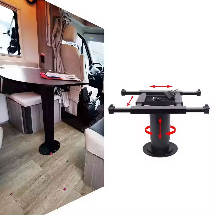 High Quality Wholesale Black RV Table Leg Boat Yacht Table Leg With 360-Degree Rotation And Adjustable High