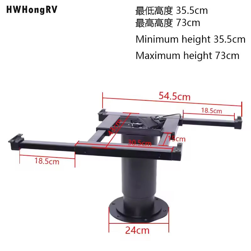 High Quality Wholesale Black RV Table Leg Boat Yacht Table Leg With 360-Degree Rotation And Adjustable High