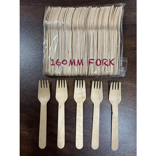 160Mm Disposable Wooden Fork - Color: Different Available