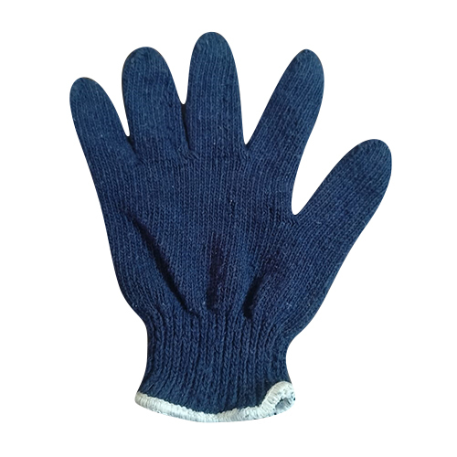 Blue Cotton Knitted Gloves