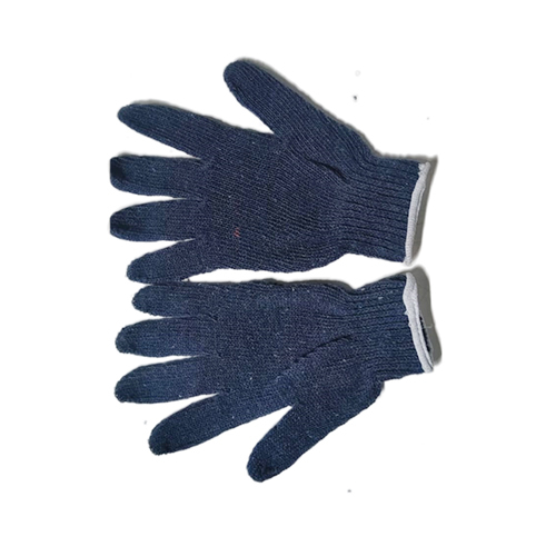 Blue Cotton Knitted Gloves