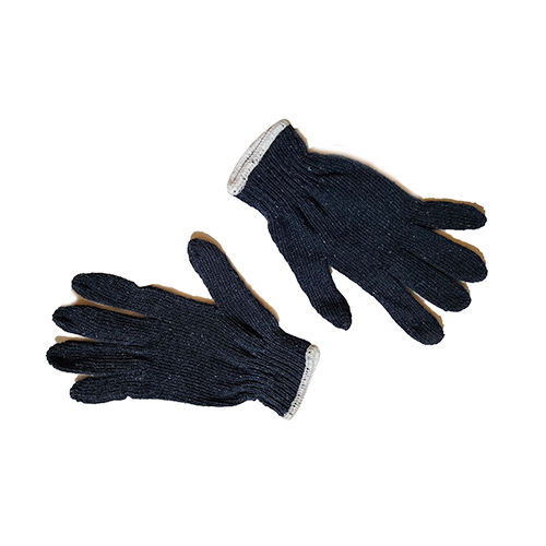 Black Cotton Knitted Gloves - Color: Various Color Available