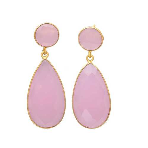 New arrival pink hydro gemstone drop earring