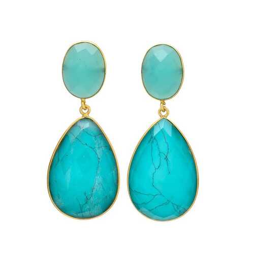 New arrival turquoise gemstone drop earring