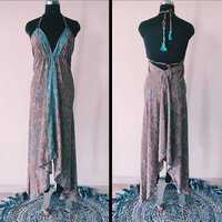 Ladies Fancy Long Dress - Color: Multicolor