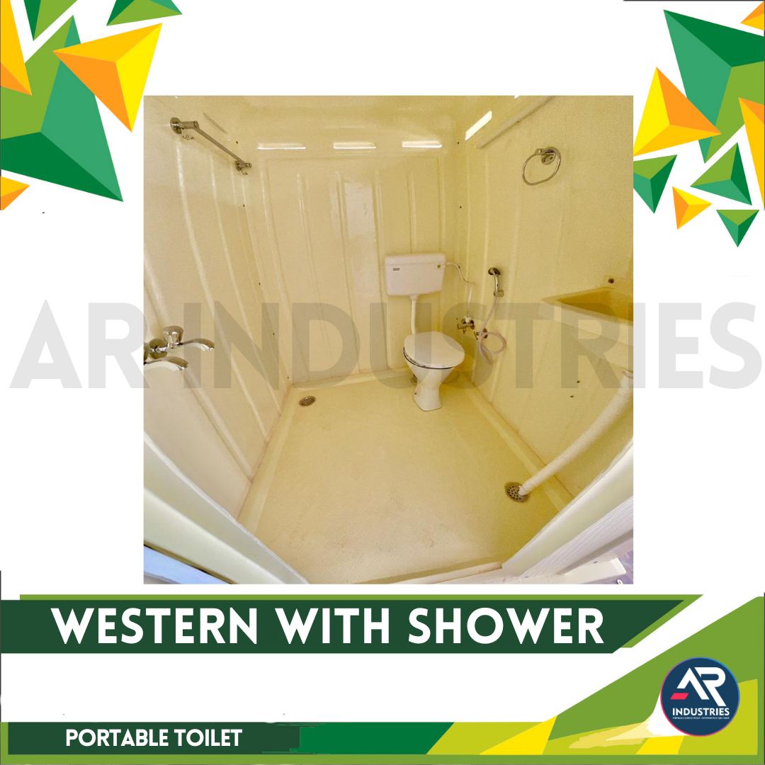 FRP Western with Shower and Washbasin Portable Toilet