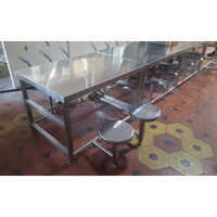 4 Seater Dining Table - 36x48x30 Inches | High-quality Stainless Steel, Polished Silver Finish, Easy To Maintain
