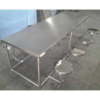 Ss 304 Grade Folding Type 8 Seater Dinning Table - Color: Silver