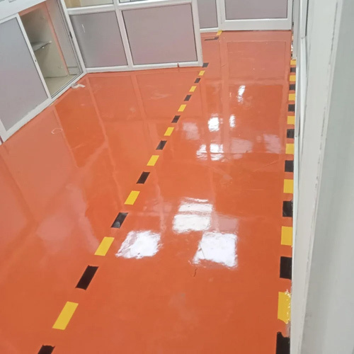 Epoxy Floor Coatings Service - Epoxy Resin, 2-3 mm Thickness, Orange Color | Glossy Finish, High Strength, Chemical Resistance, Touch Dry in 4-6 Hours