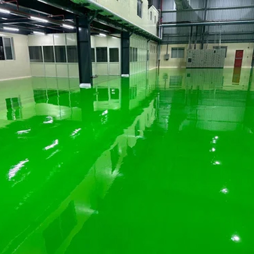 Commercial Epoxy Flooring Service - High-Quality Epoxy Resin, 2mm-5mm Thickness, Green Color | Durable, Chemical Resistant, Low Maintenance, 10-15 Year Service Period