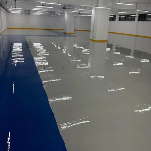 Heavy Duty Flooring Service - Gray Floor Coating, 2-5 mm Thickness, 70 Shore D Hardness, Chemical Resistant | 5-Year Warranty, Roller/Spray Application
