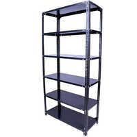 Day Black Iron Library Rack with 5 Shelves and 150 kg Load Capacity 0-50