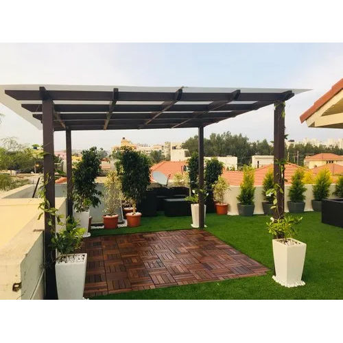 Outdoor Mild Steel Pergola - Color: Gray