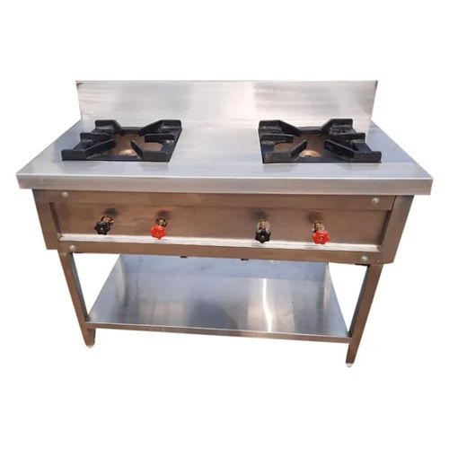 Commercial Two Burner Lpg Gas Stove - Automatic Grade: Manual