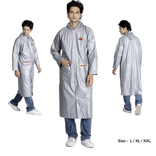02M -CRYSTAL Plain PVC Mens Raincoat