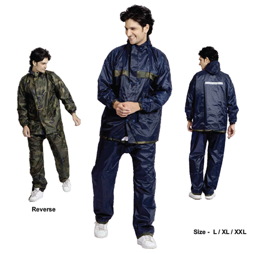 94A Reversible Desire Fighter Taping Adults Rainsuit - Color: Black