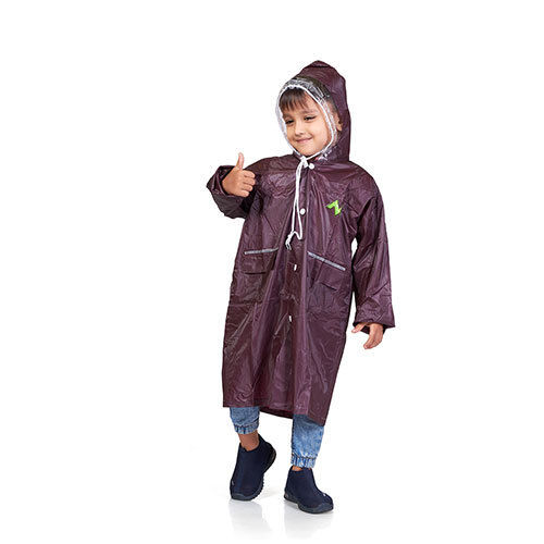 02B - CRYSTAL Plain PVC ( Pleat ) Boys Raincoat