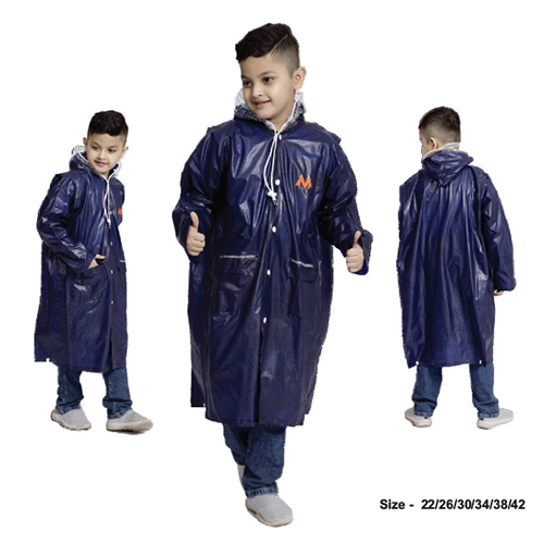 02B - CRYSTAL Plain PVC ( Pleat ) Boys Raincoat