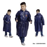 02b - Crystal Plain Pvc (pleat) Boys Raincoat - Customized Size, Black/blue/brown/grey, Waterproof, Ideal For Rainy Seasons