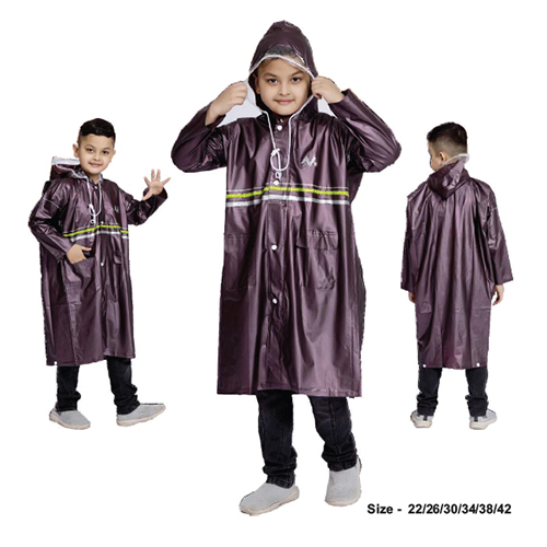 04B - SUPREME Plain PVC ( Zip & Pleat ) Kids Raincoat