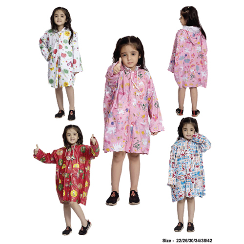 06G - CLASSIC Printed PVC ( Pleat ) Girls Raincoat