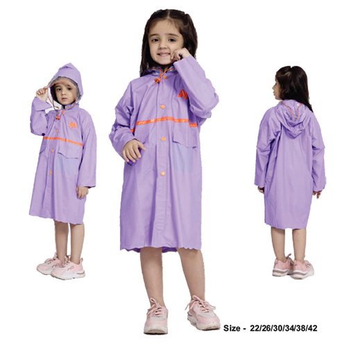 07G - CRYSTAL Trans PVC ( Pleat ) Girls Raincoat