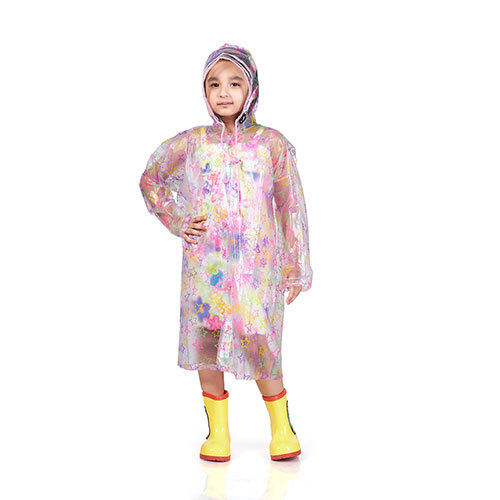 08G - GALAXY Printed PVC Girls ( Pleat ) Raincoat