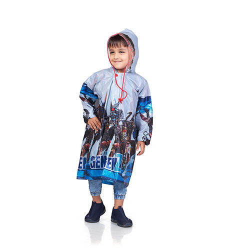 10K - SUPREME Printed PVC ( Zip & Pleat ) Kids Raincoat