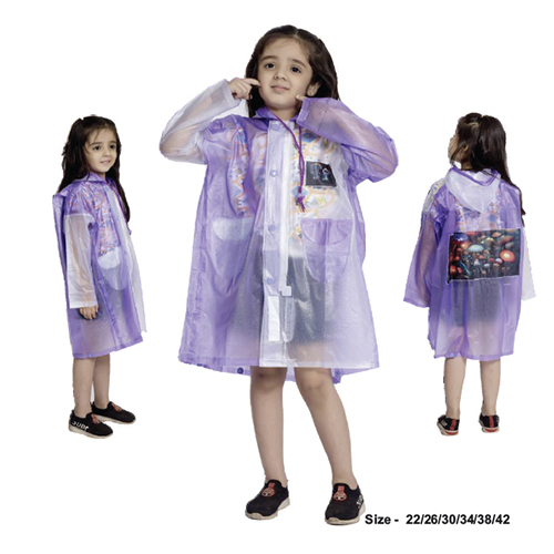 15K - FANTASY PVC ( Zip & Pleat ) Kids Raincoat