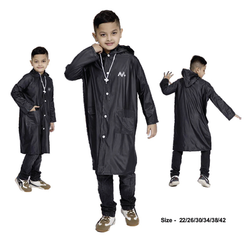 21B - Plain PVC Boys Raincoat - Customized Size, Waterproof Material for Rainy Seasons | Ideal for Keeping Boys Dry and Comfortable